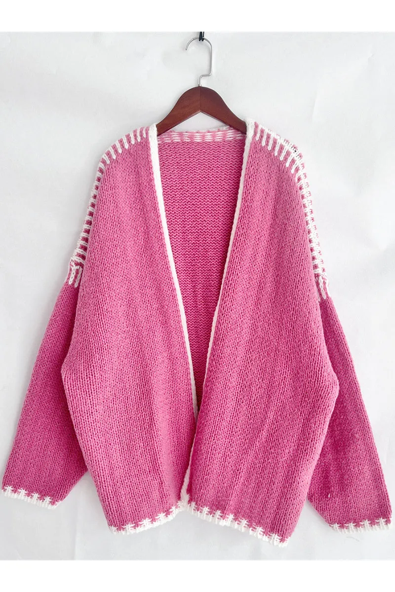 HWS1248 Cozy Open-Front Cardigan