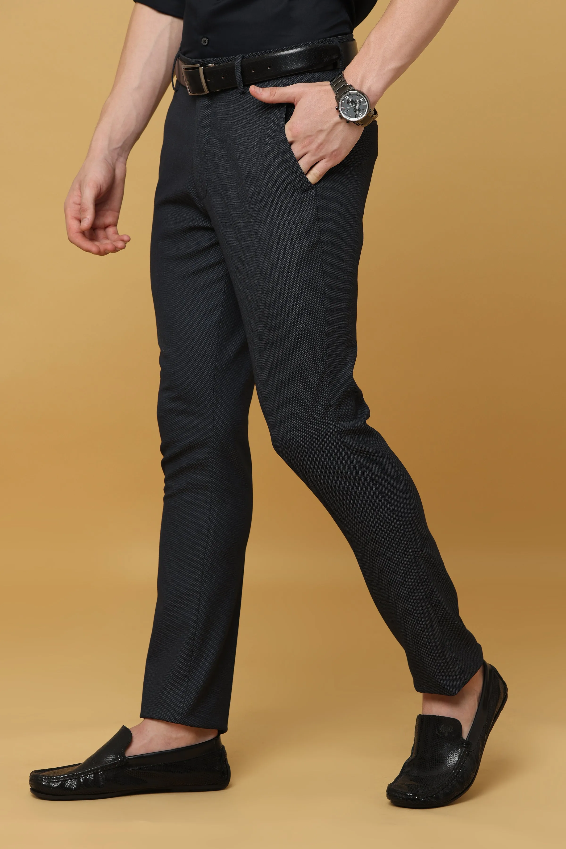 Ivyn legant Charcoal Blue Formal Trousers