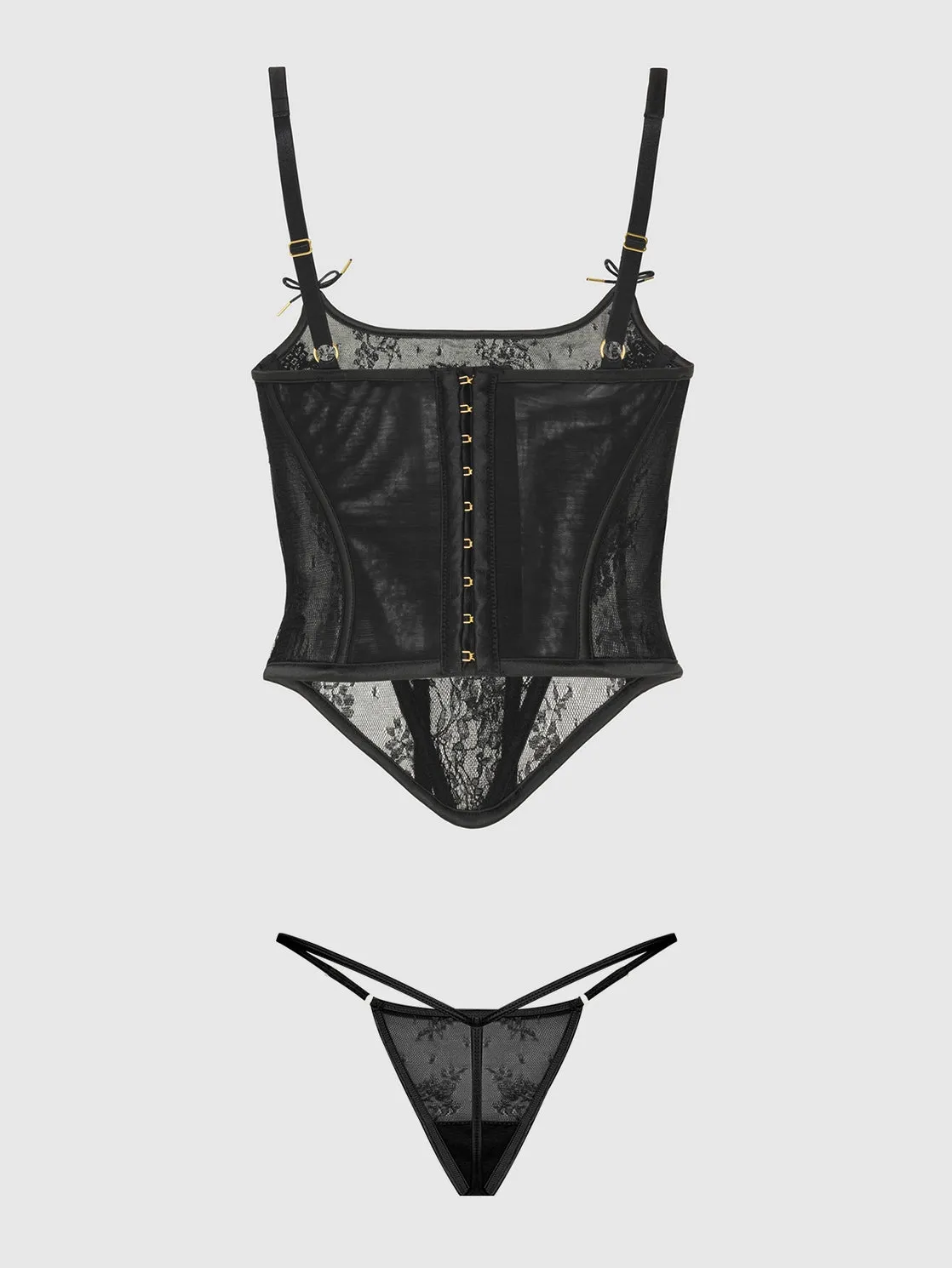 Jocelyn Lace Underewire Bustier & G-String Set