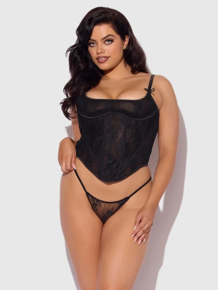 Jocelyn Lace Underewire Bustier & G-String Set