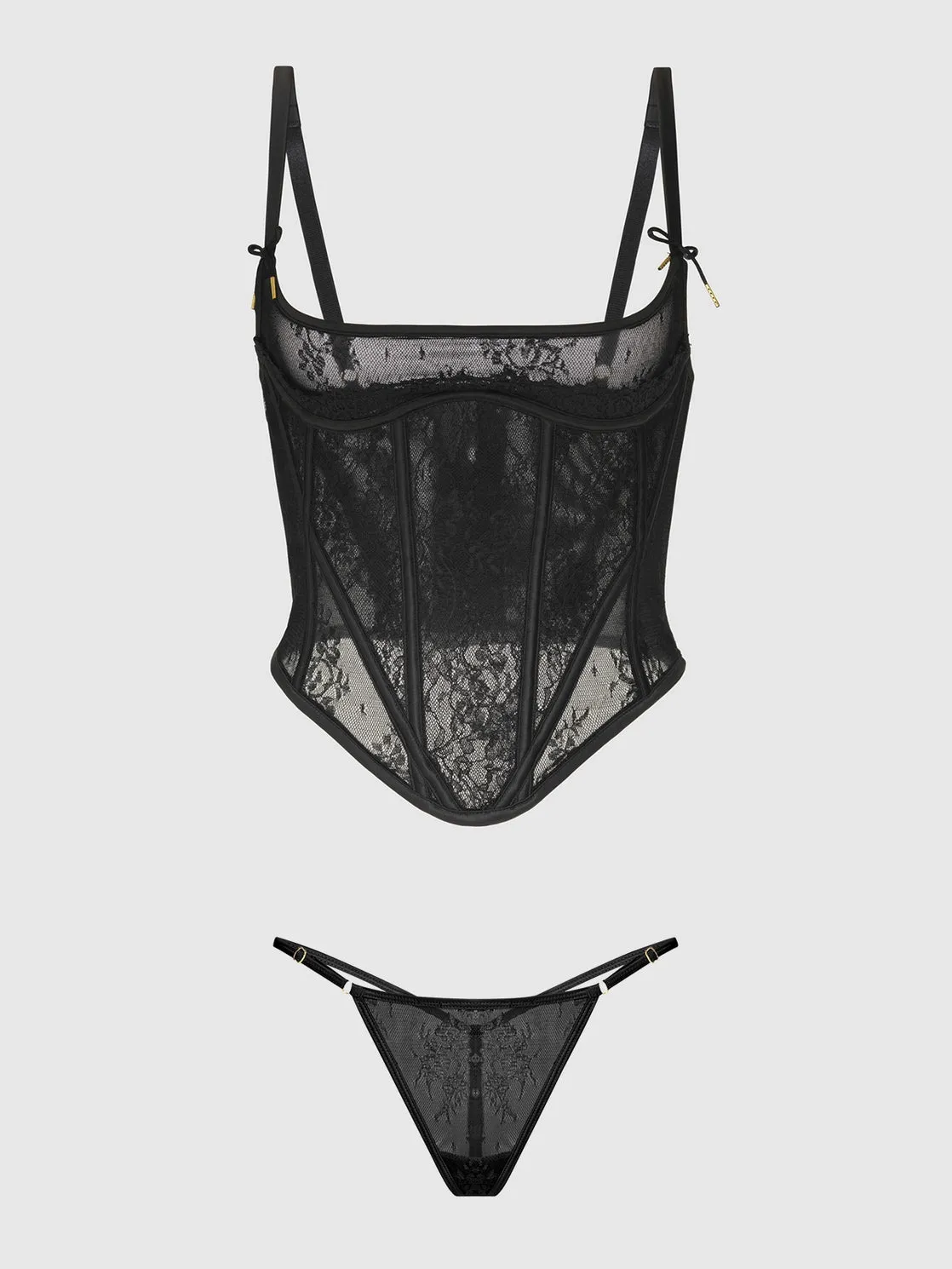 Jocelyn Lace Underewire Bustier & G-String Set