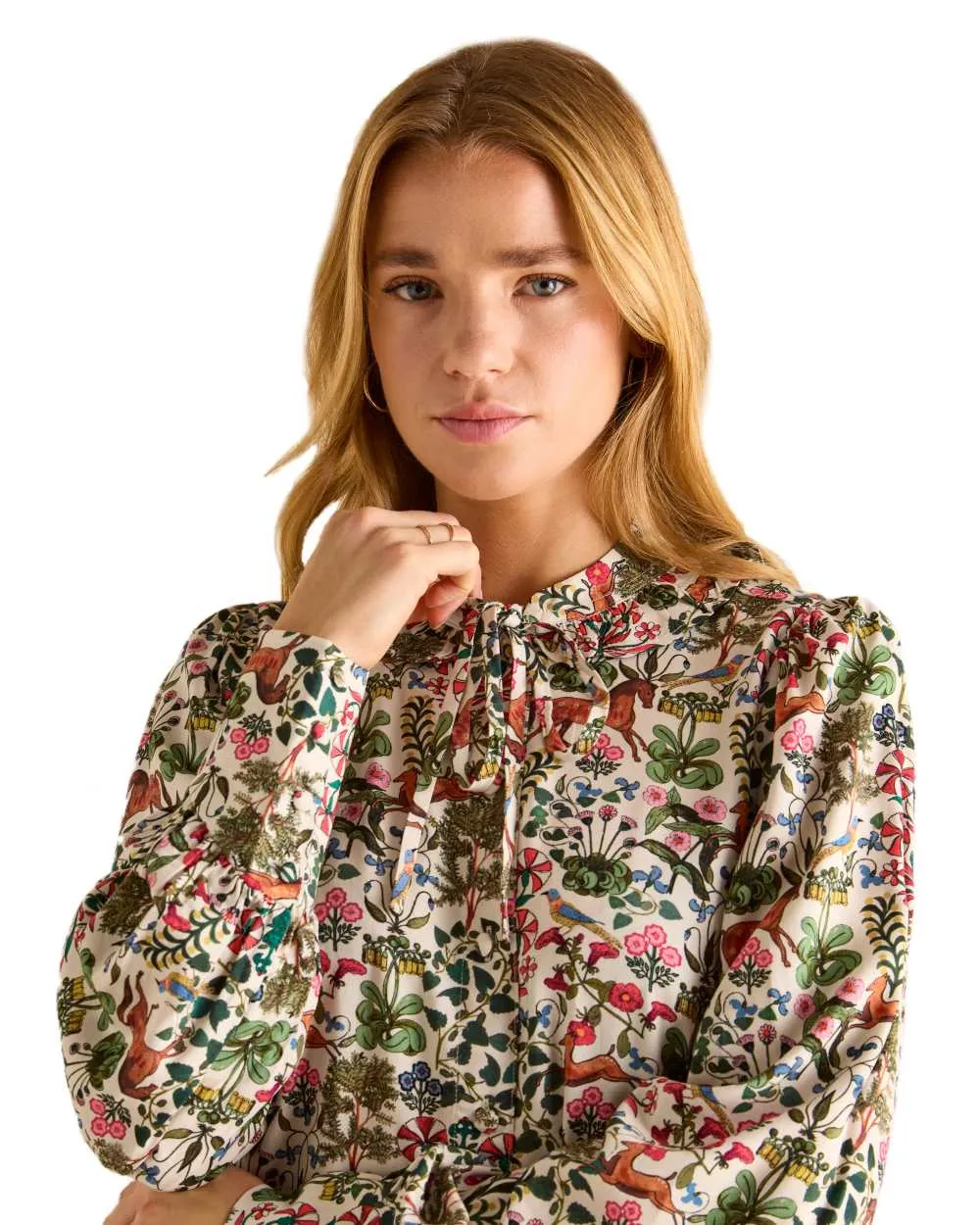 Joules Harper Pussybow Tie Blouse