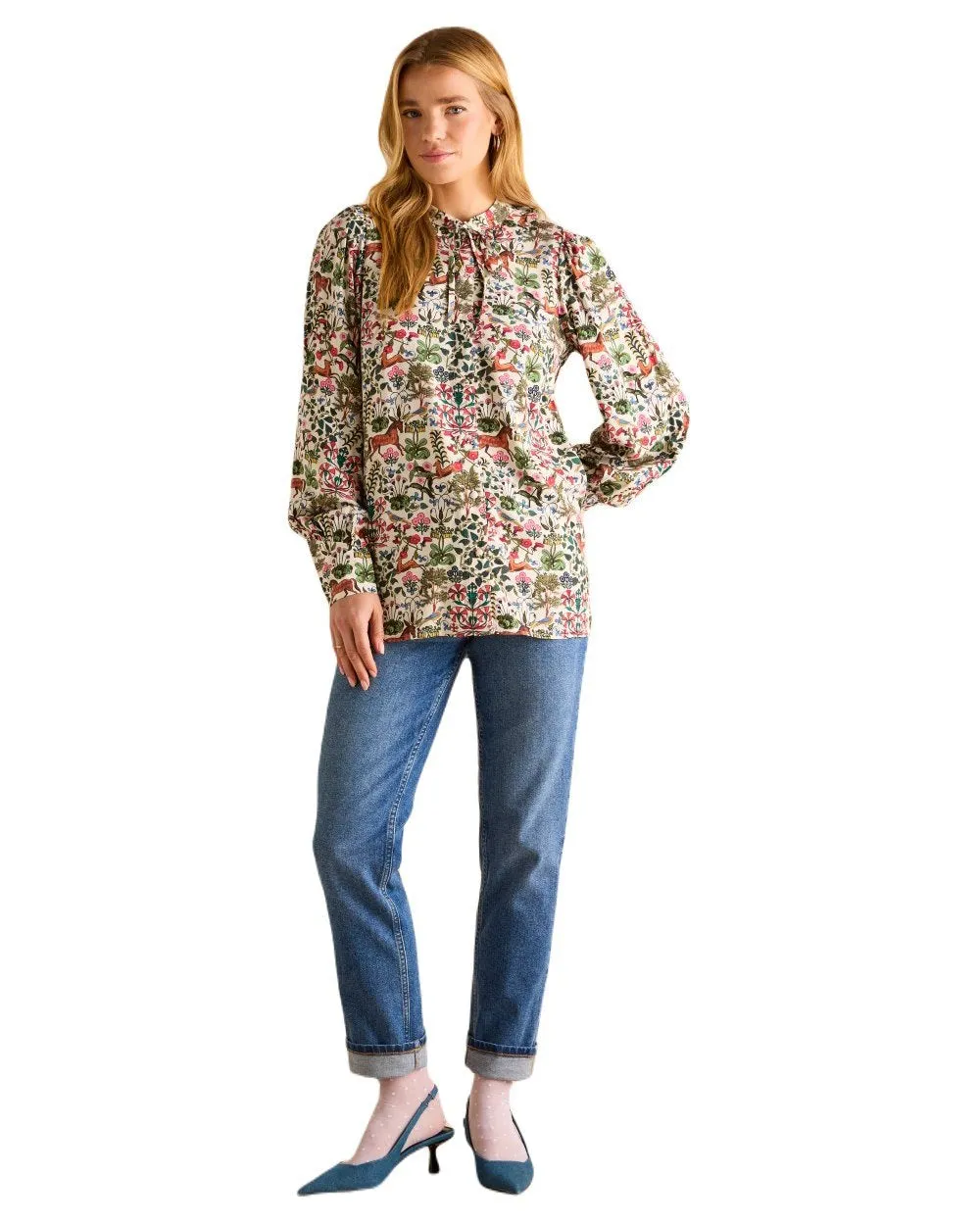 Joules Harper Pussybow Tie Blouse