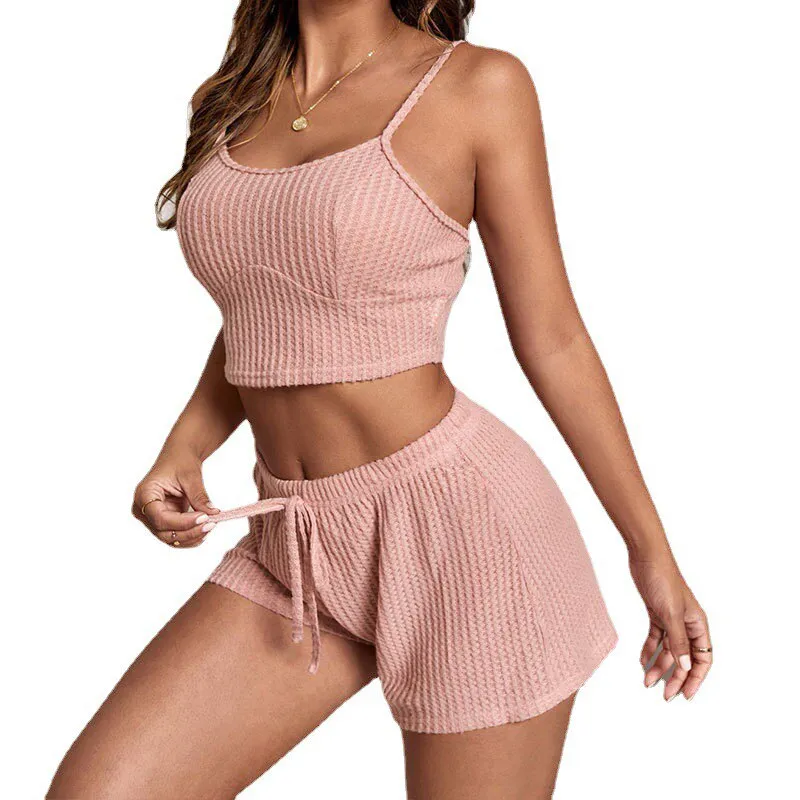 JuliaFashion - 2024Soft Comfortable Short Sleeve Vest Shorts Set