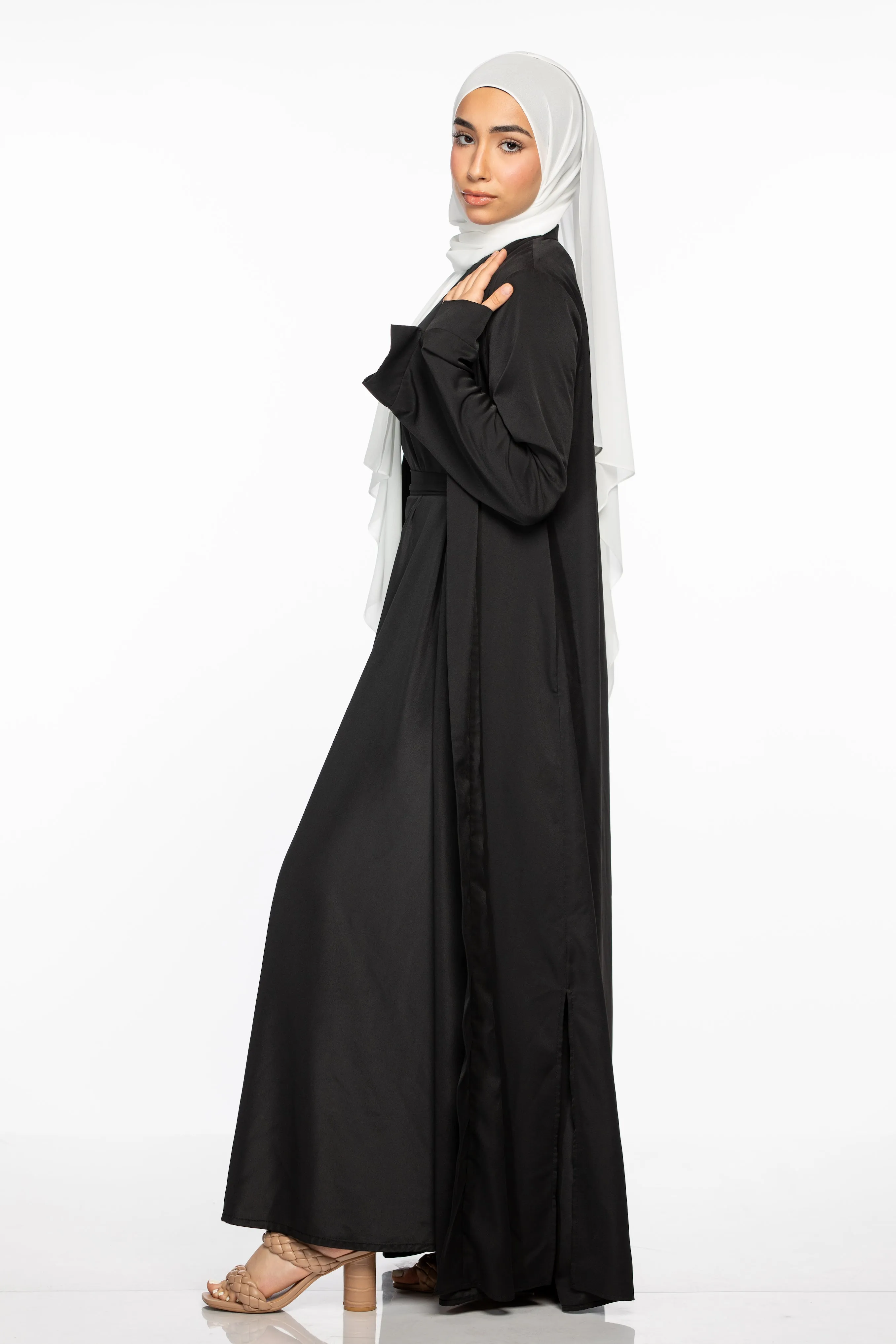 Marwa 3 piece Abaya Set - Black