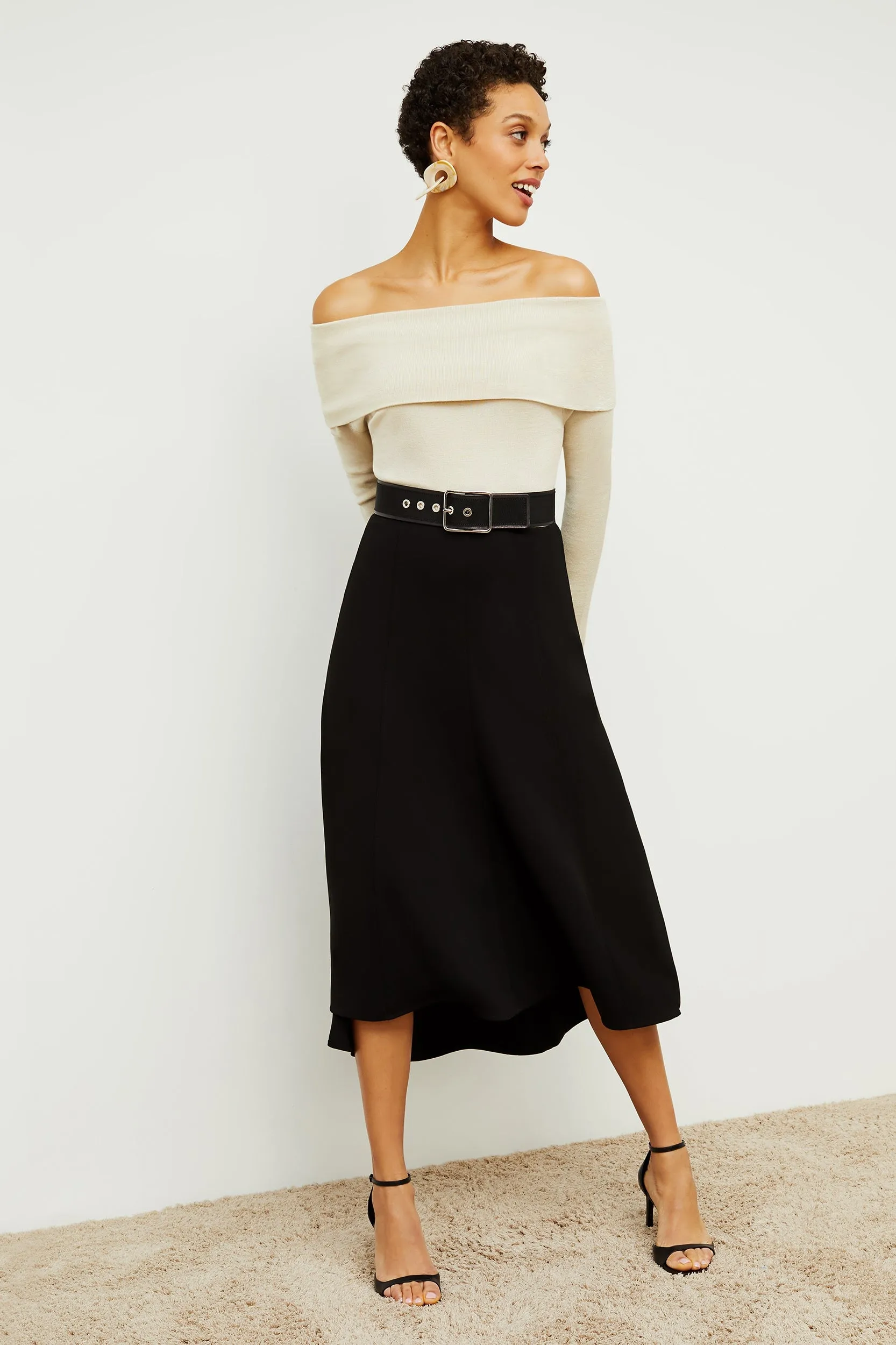 Melrose Skirt - Crepe :: Black