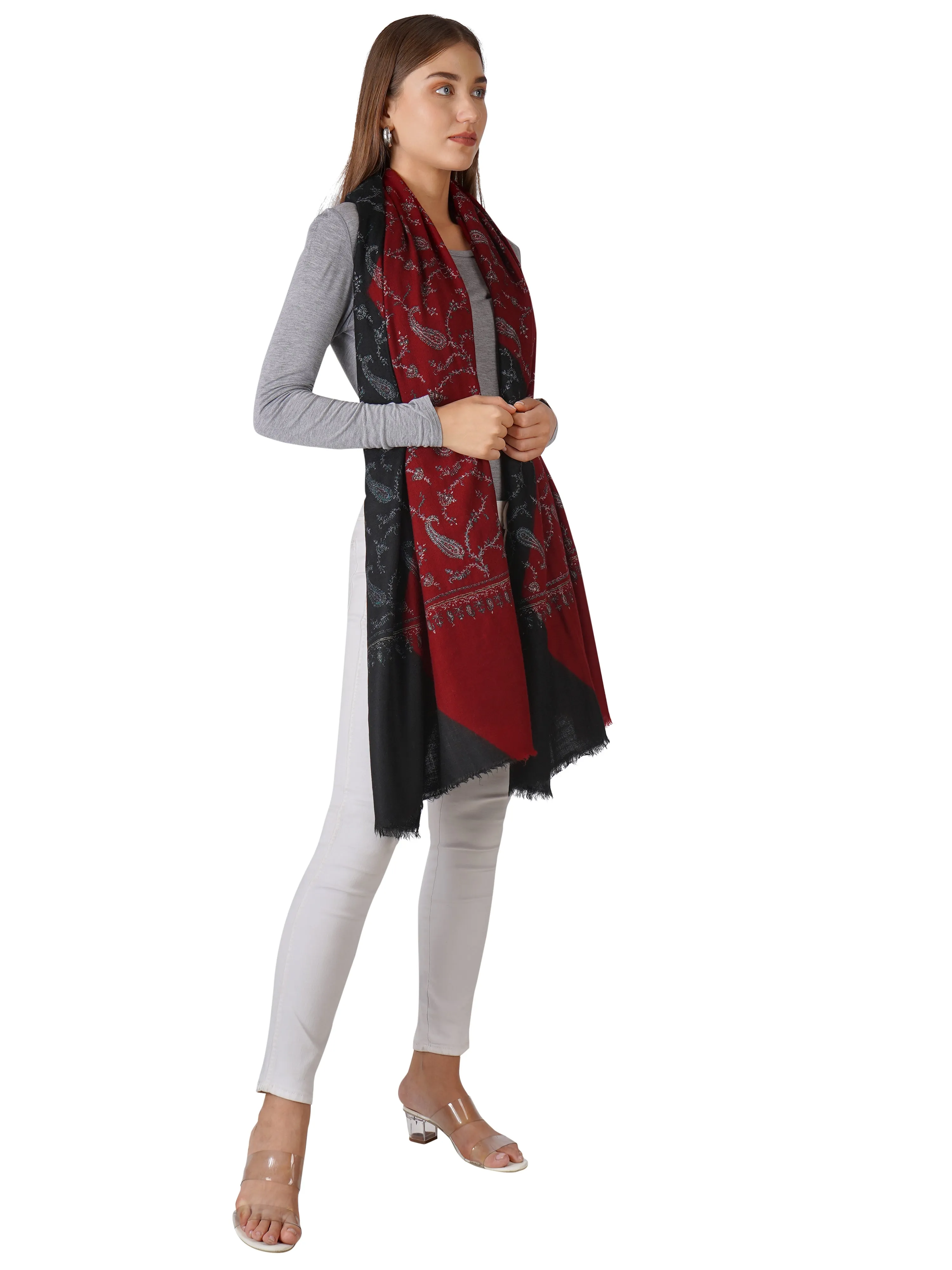 Modern Pashmina Shawl – Trendy and Timeless - Black & Red