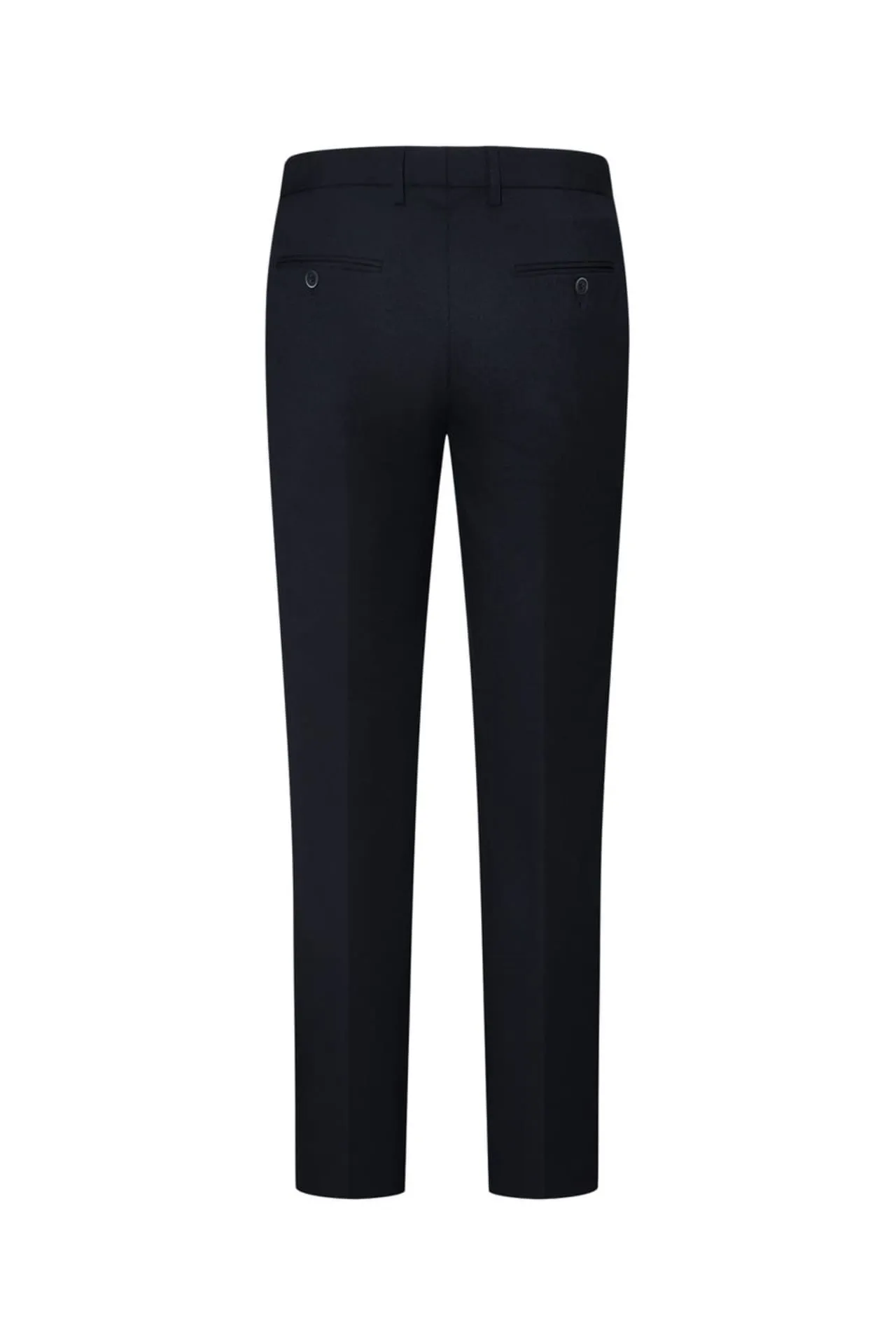 Multi-Way Stretch Smart Fit Plain Suit Pants with Elastic Waist Band