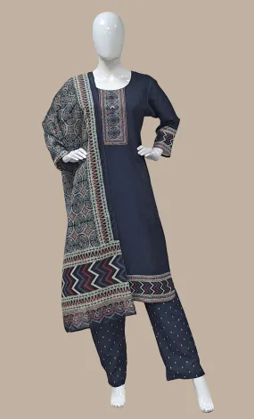 Navy Embroidered Punjabi