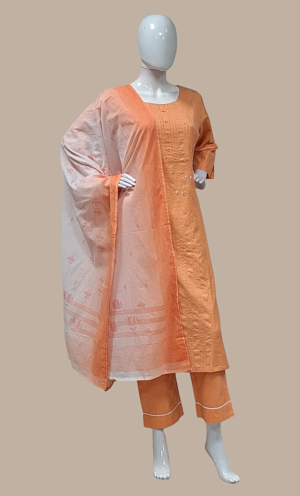 Peach Embroidered Punjabi