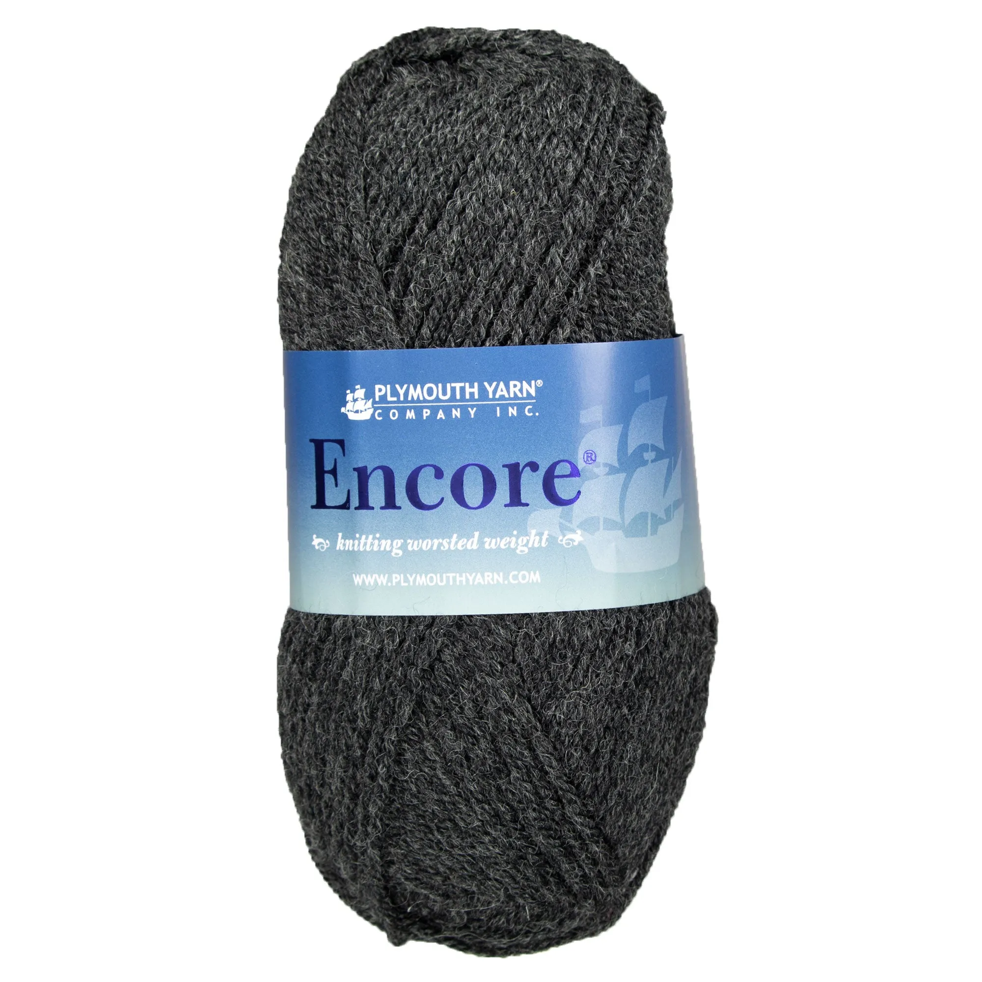 Plymouth Yarn Encore Worsted Yarn - 0520 Night Grey Heather