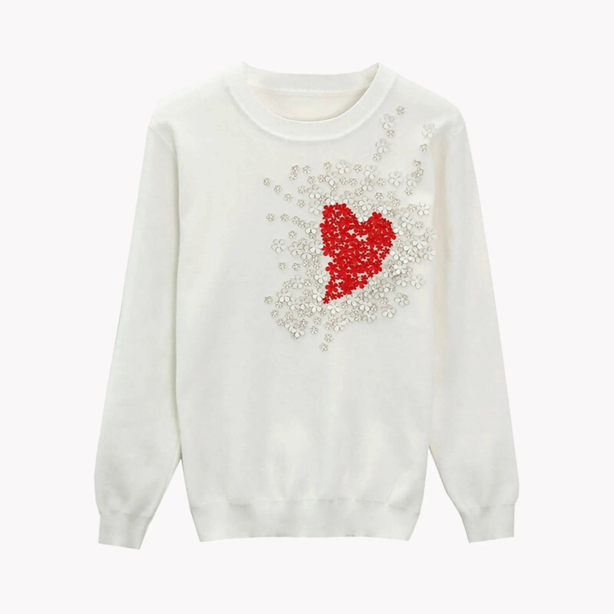 Pre Order:  Flower Burst Heart Knit Sweater