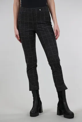 Rose Plaid Pant, Charcoal