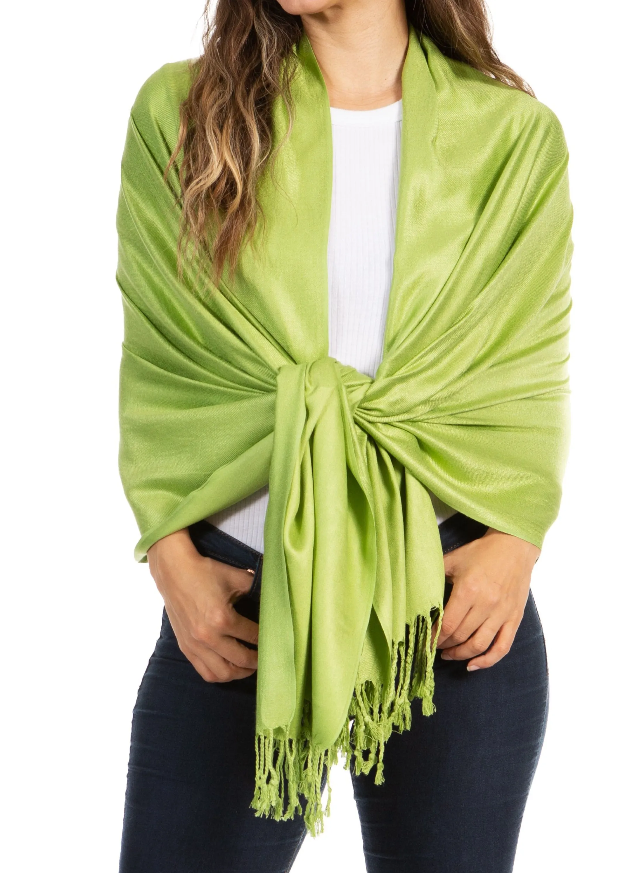 Sakkas 78" X 28" Rayon from Bamboo Soft Solid Pashmina Shawl / Wrap / Stole