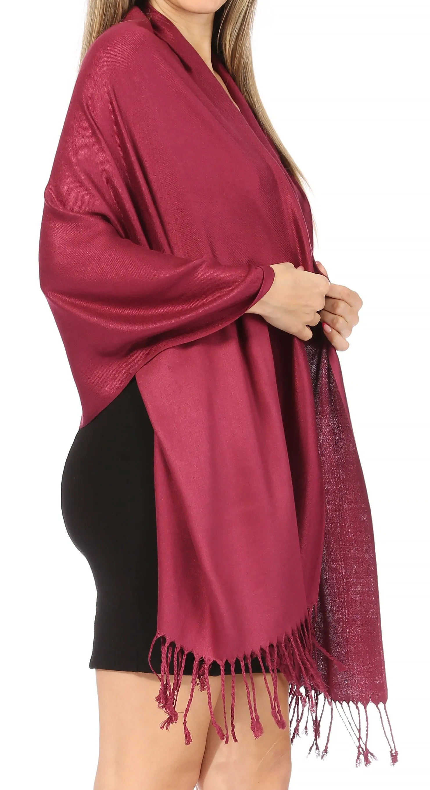 Sakkas 78" X 28" Rayon from Bamboo Soft Solid Pashmina Shawl / Wrap / Stole