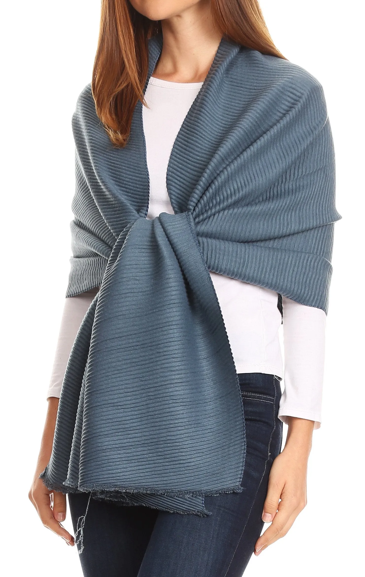 Sakkas Cara Pleated Crinkle Soft and Warm Shawl/ Wrap/ Stole