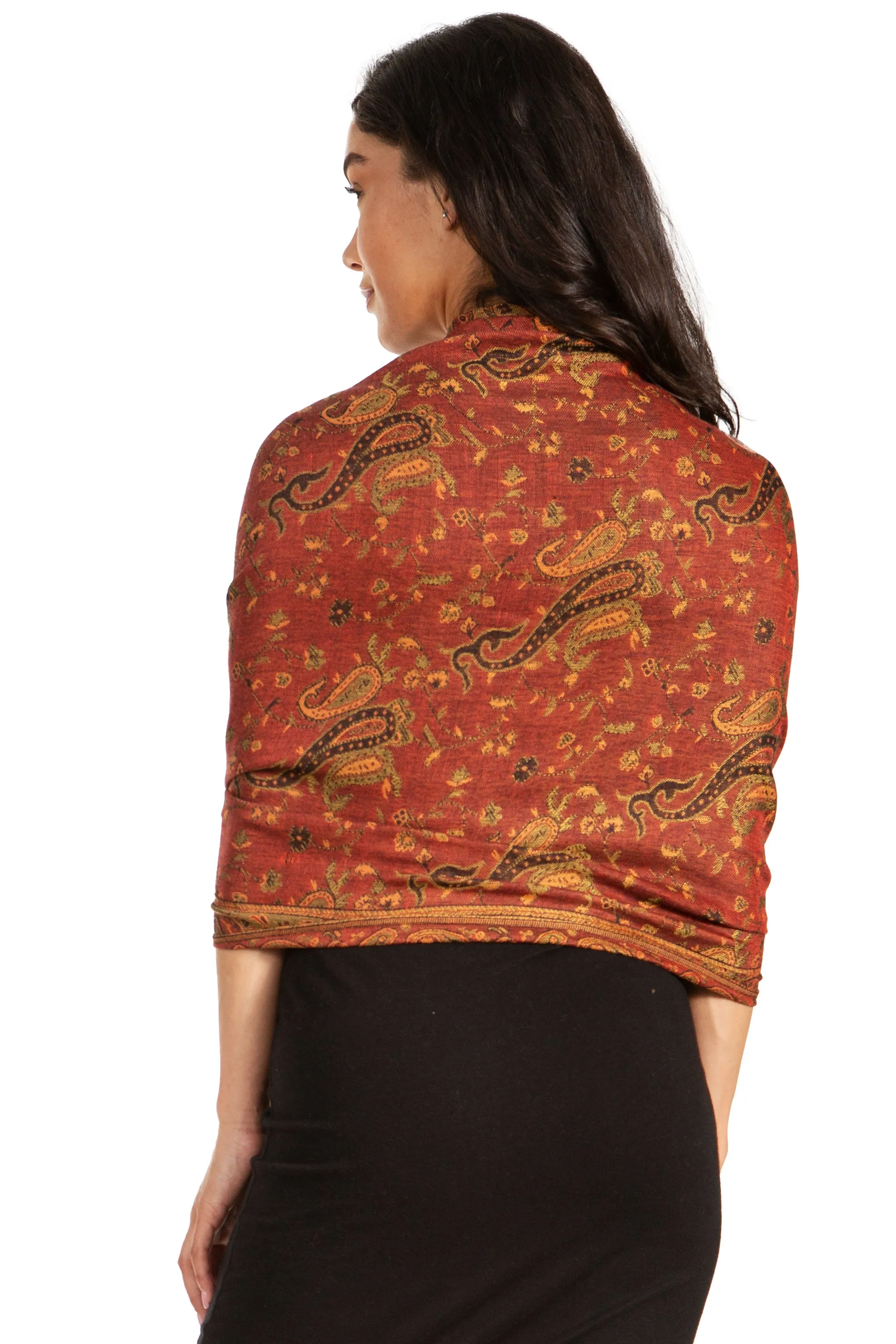 Sakkas Double Layer Jacquard Paisley Pashmina Shawl / Wrap / Stole