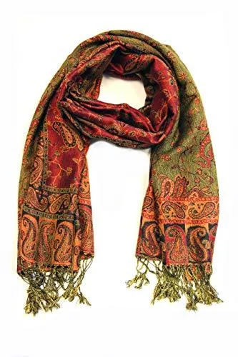 Sakkas Double Layer Jacquard Paisley Pashmina Shawl / Wrap / Stole