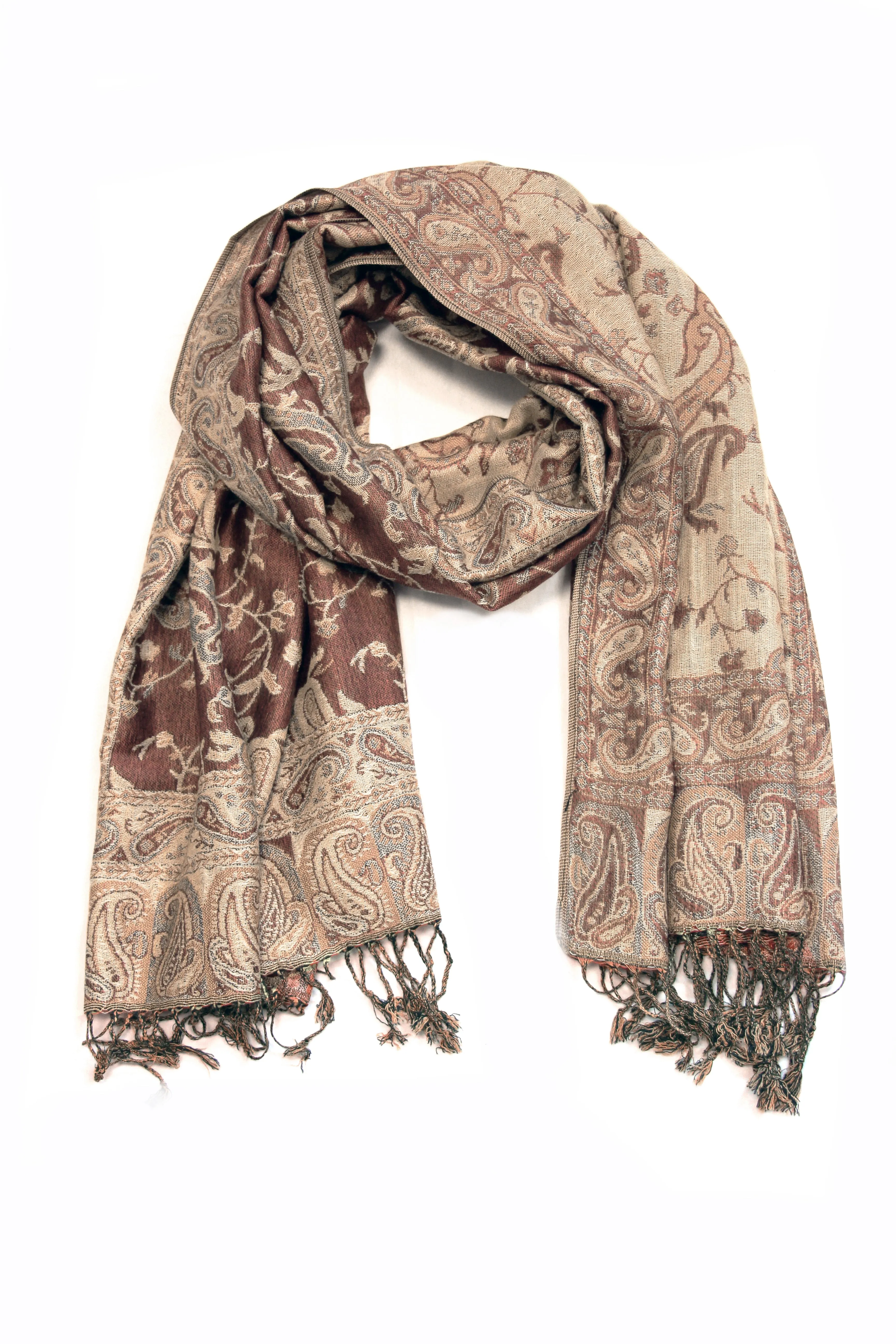 Sakkas Double Layer Jacquard Paisley Pashmina Shawl / Wrap / Stole