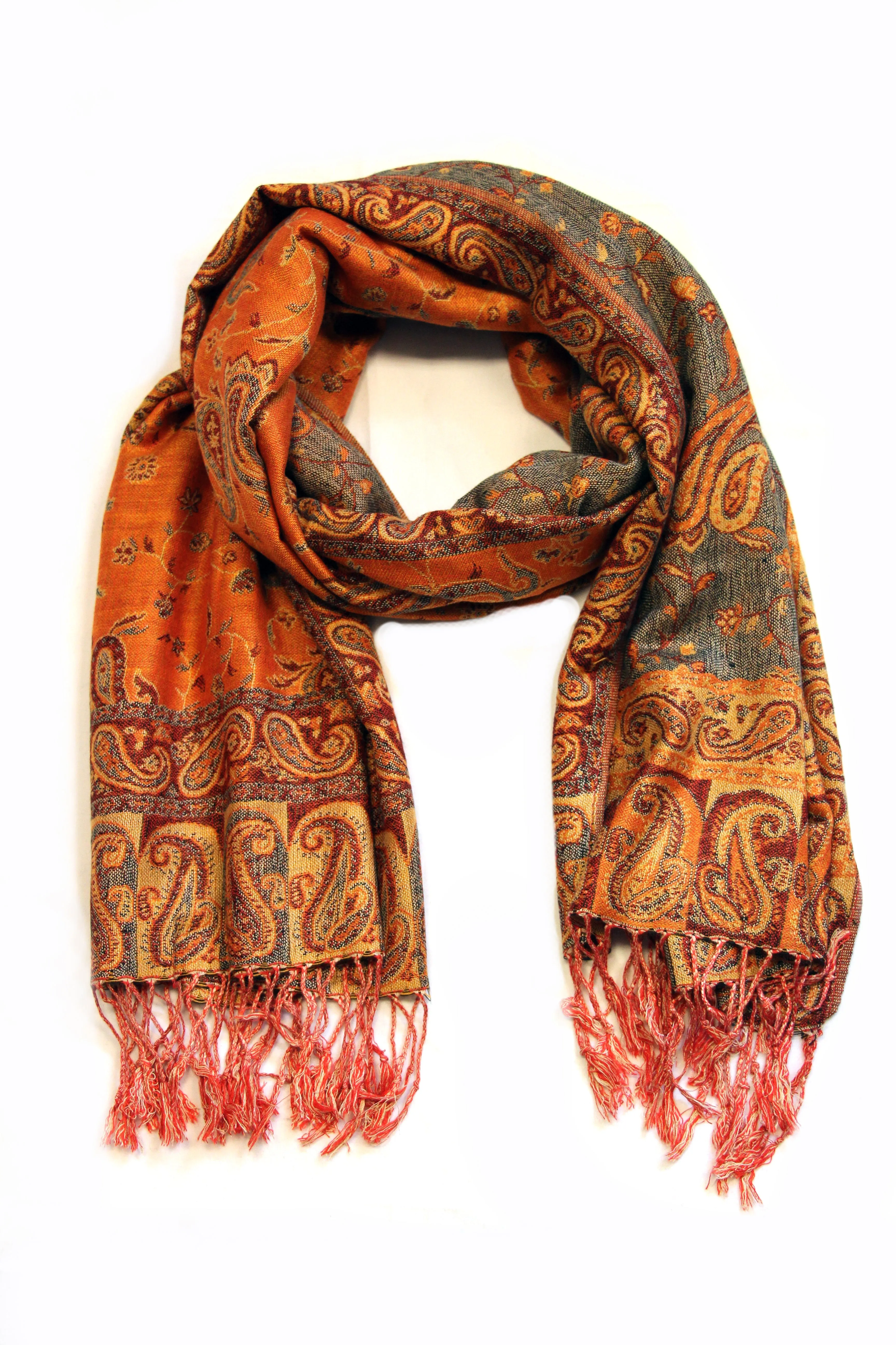 Sakkas Double Layer Jacquard Paisley Pashmina Shawl / Wrap / Stole