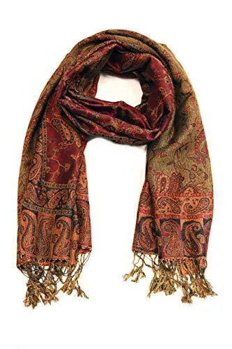 Sakkas Double Layer Jacquard Paisley Pashmina Shawl / Wrap / Stole