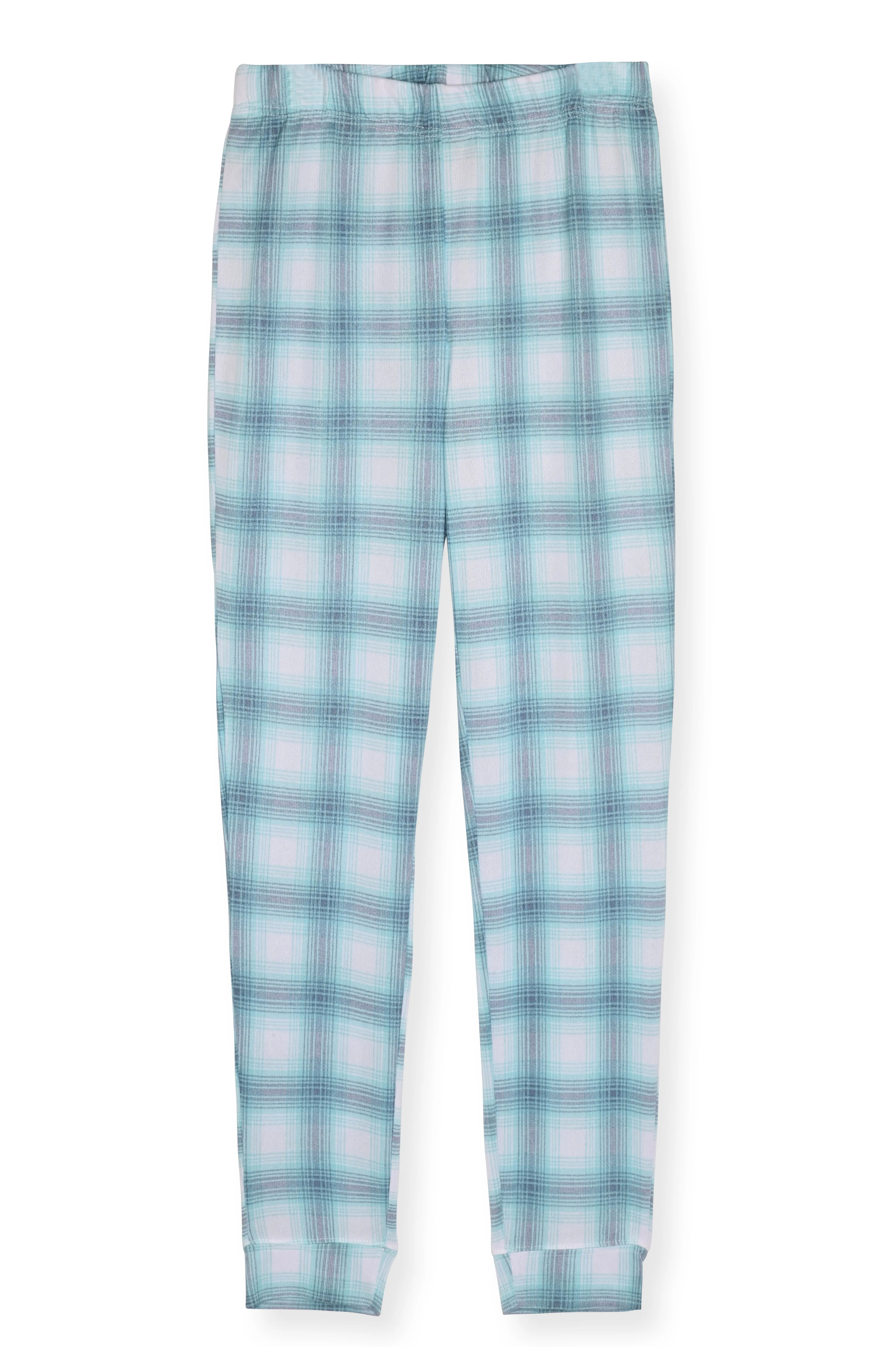 Sleep On It Girls 2-Piece Hacci Pajama Set with Matching Scrunchie - Holiday Plaid