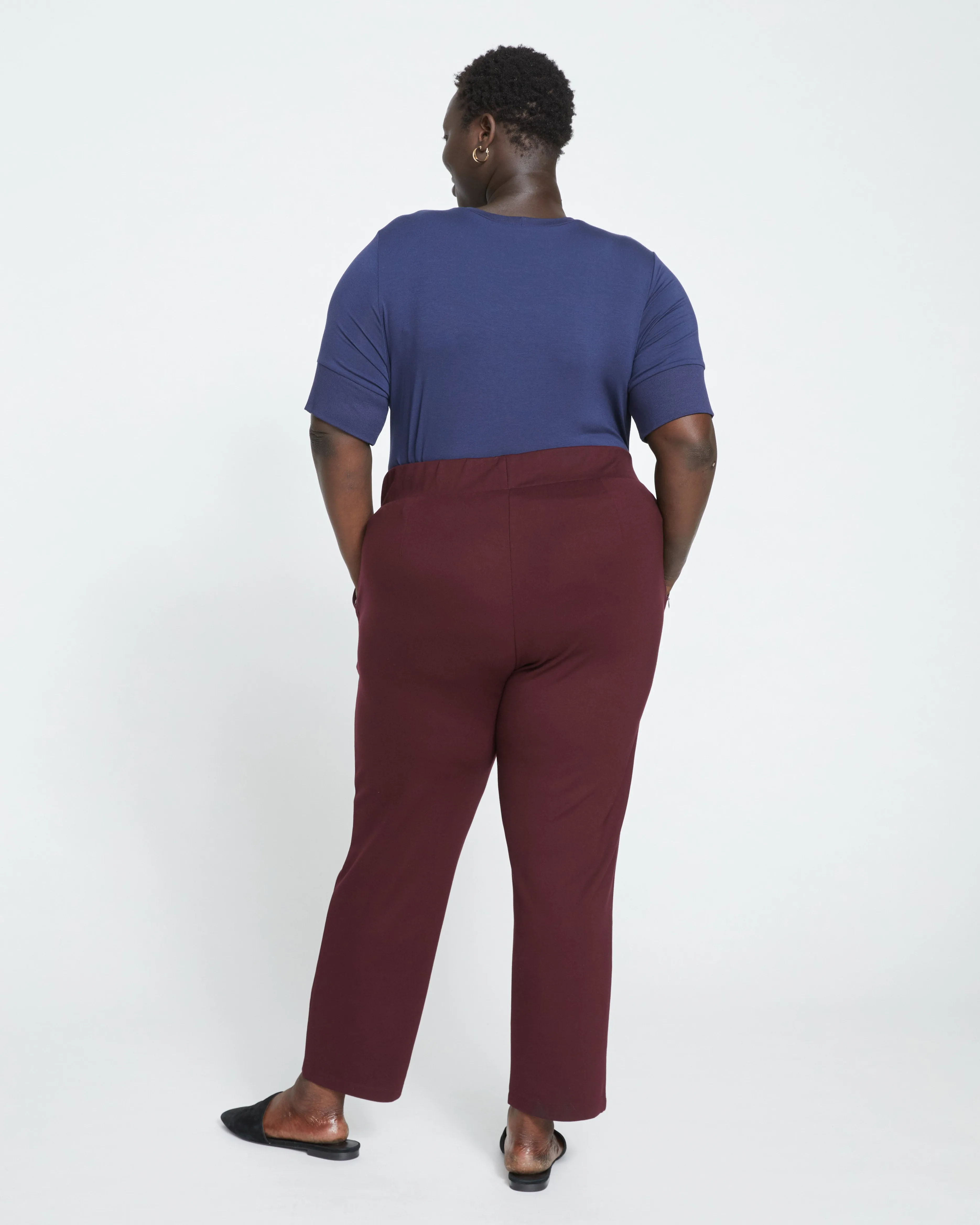 Smart Signature Ponte Pants - Black Cherry