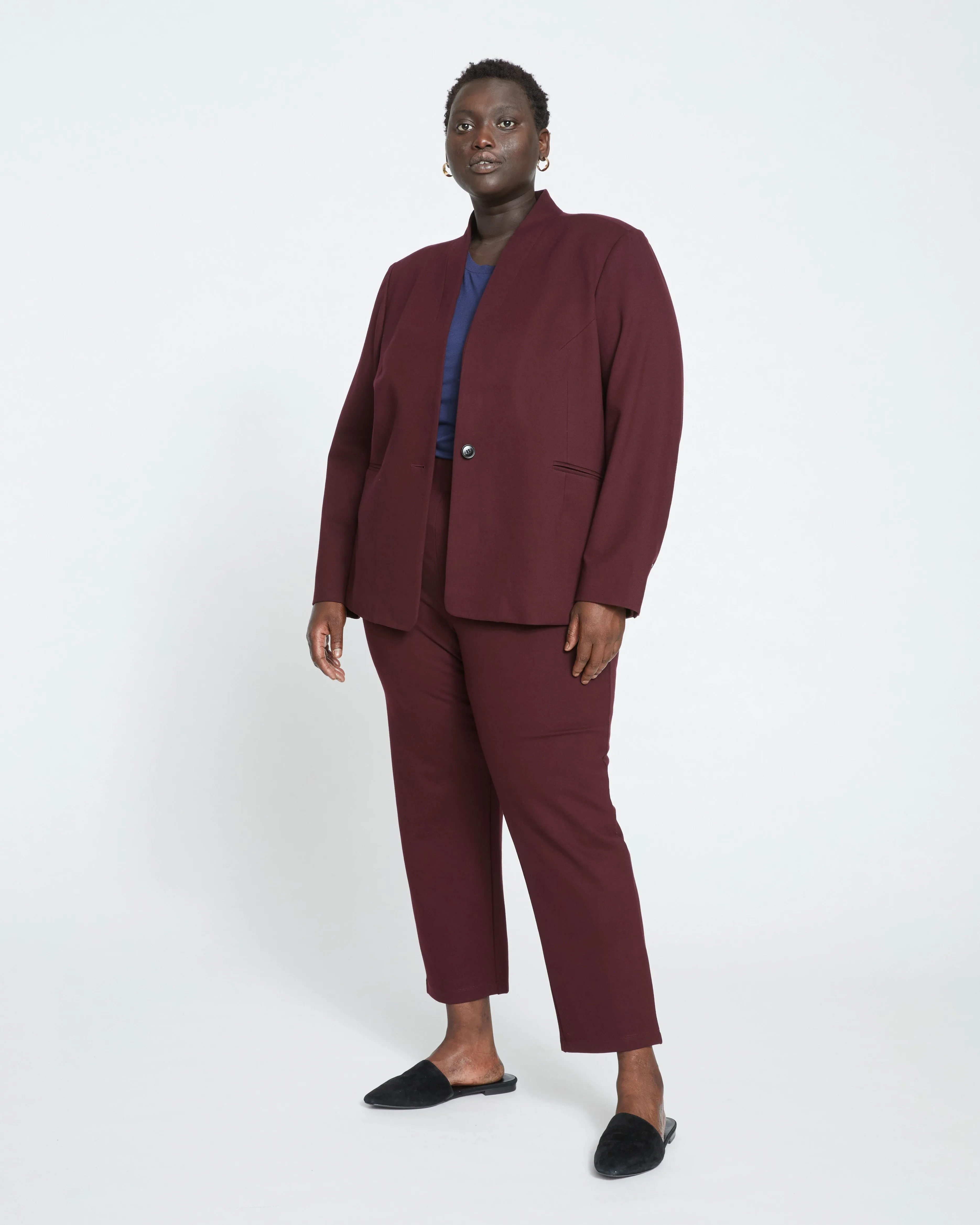 Smart Signature Ponte Pants - Black Cherry