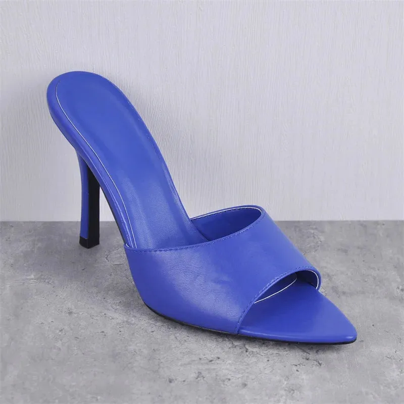 Stylish Pointed Peep Toe Slip-On Sandals