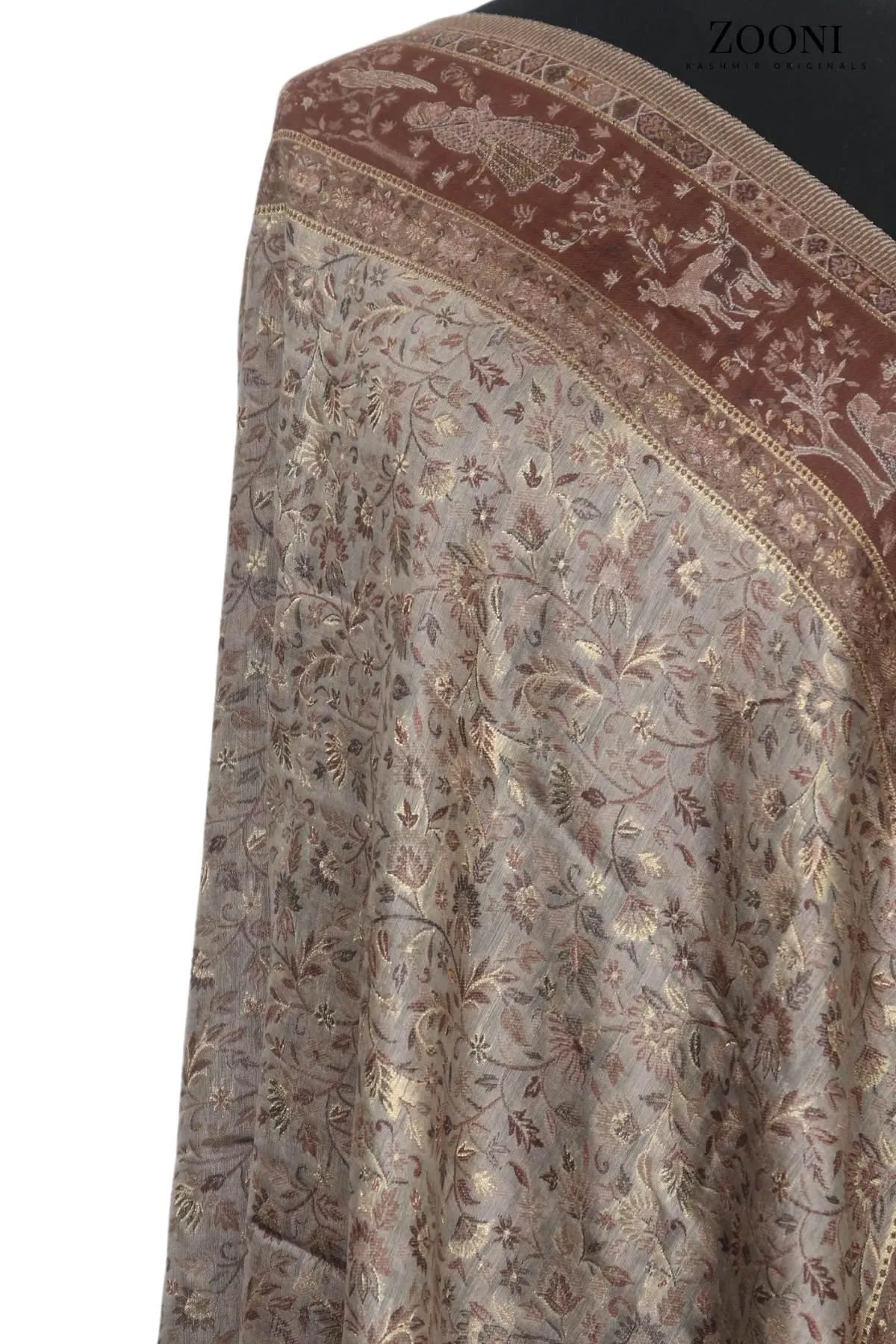 Superfine Kaani Jaamawar Silk Summer Shawl - Mughlia