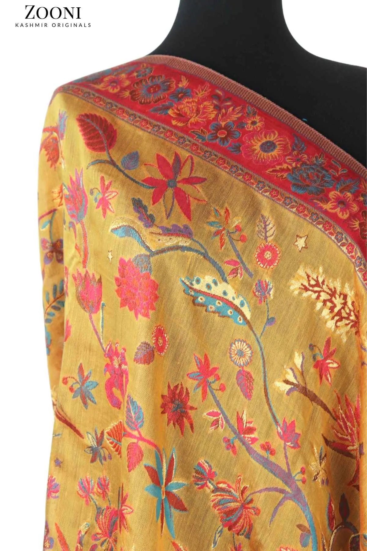 Superfine Kaani Jaamawar Silk Summer Shawl - Sunny Side