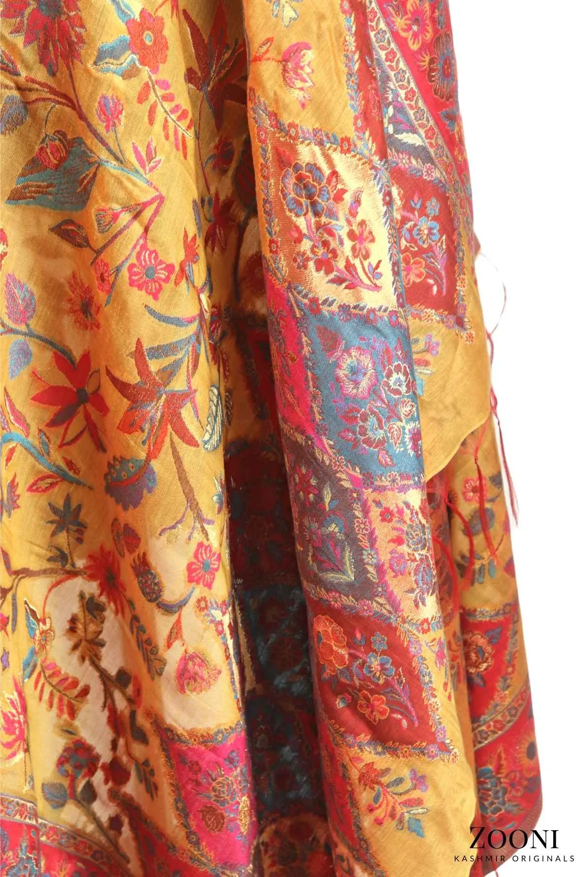 Superfine Kaani Jaamawar Silk Summer Shawl - Sunny Side